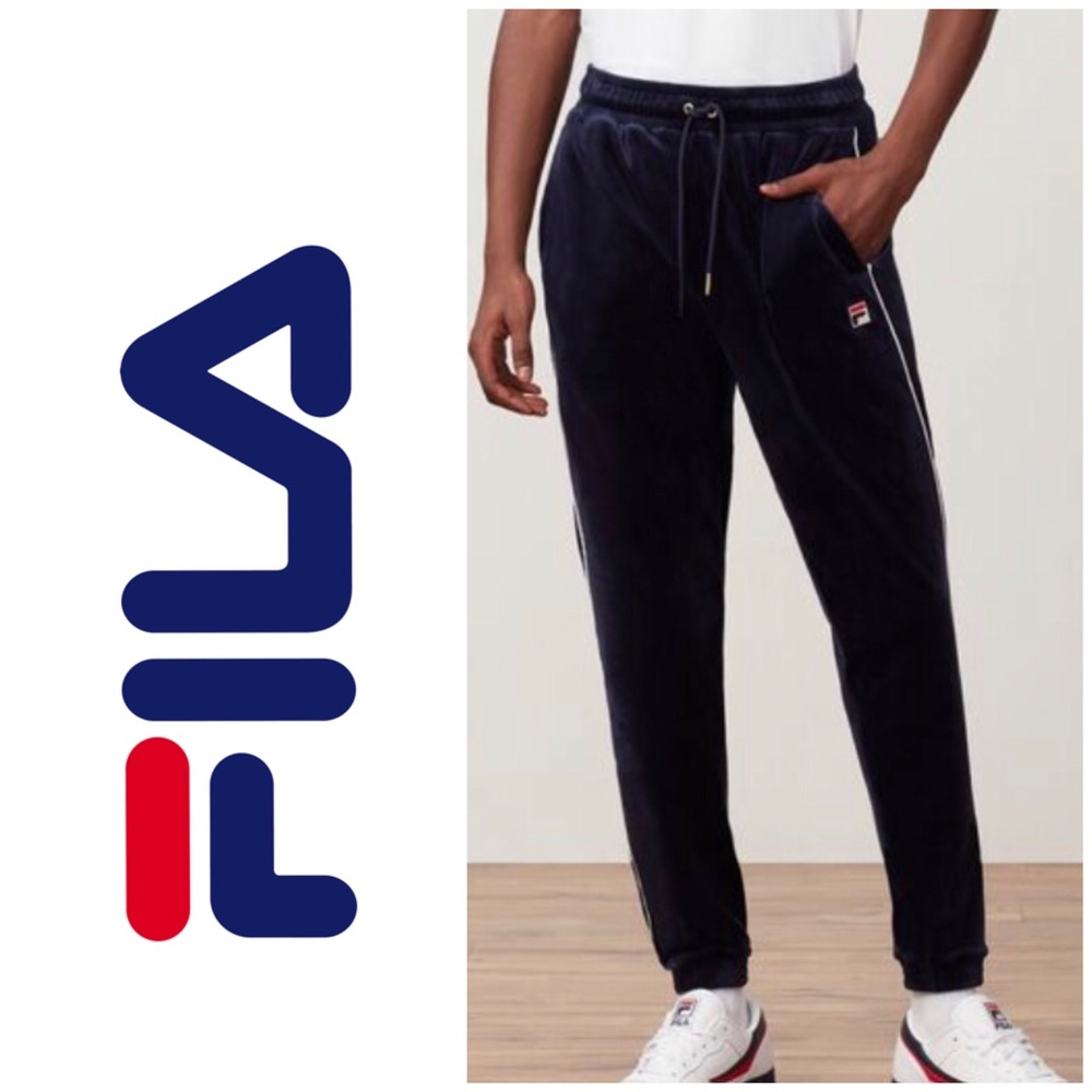 FILA Navy Velour Sweatpants